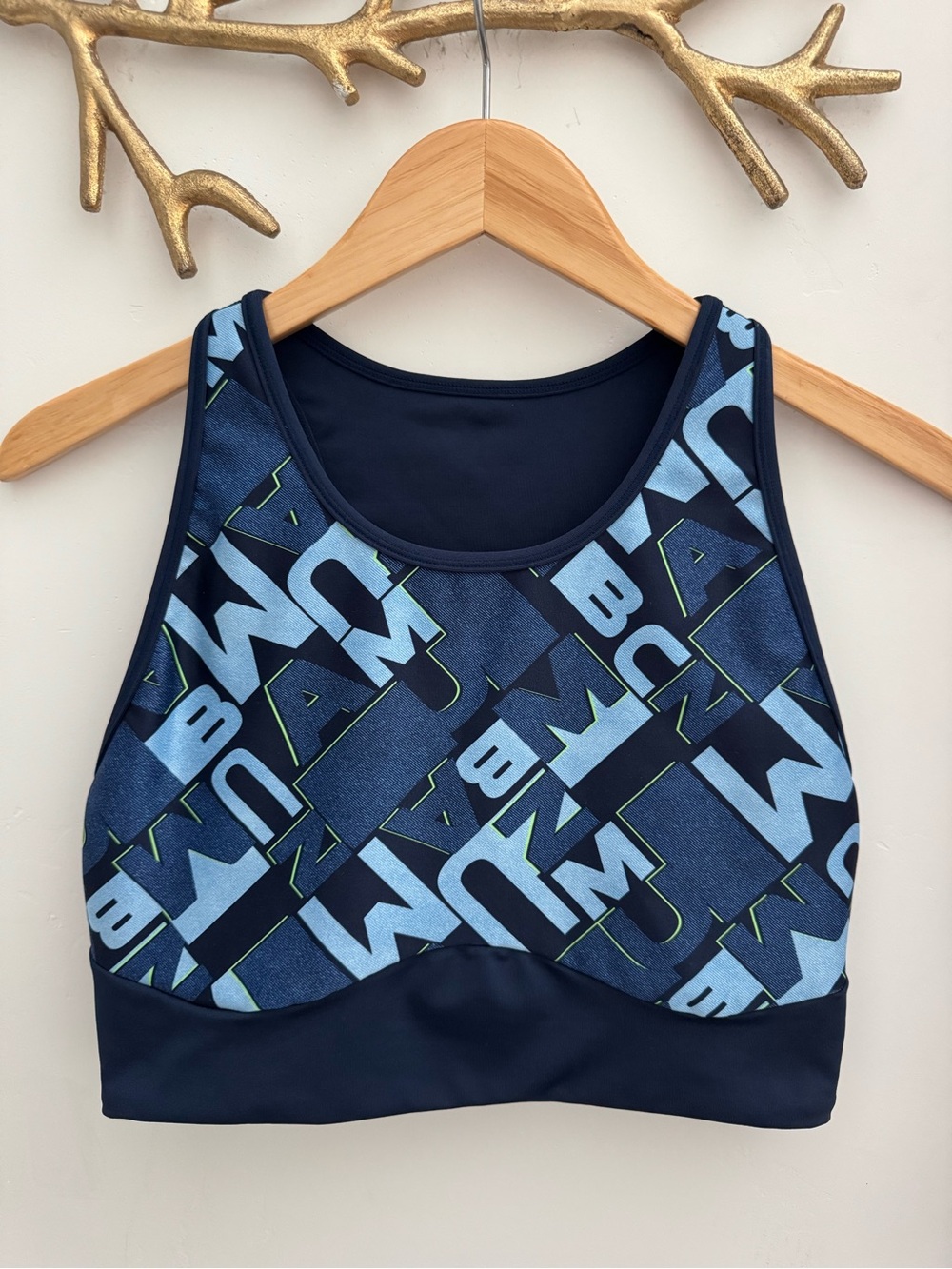 Zumba Fitness Navy & Light Blue Graphic Crop Tank